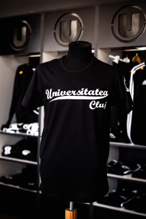 Tricou negru dama "Universitatea Cluj"